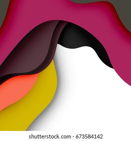 3d vector abstract background with cut shapes, business presentation, flyer template