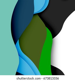 3d vector abstract background with cut shapes, business presentation, flyer template