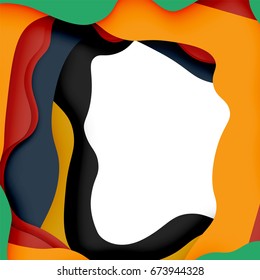 3d vector abstract background with cut shapes, business presentation, flyer template