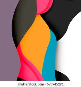 3d vector abstract background with cut shapes, business presentation, flyer template