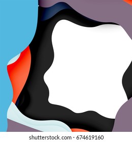 3d vector abstract background with cut shapes, business presentation, flyer template