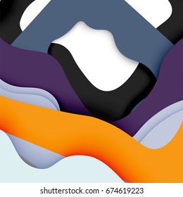 3d vector abstract background with cut shapes, business presentation, flyer template