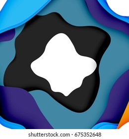 3d vector abstract background with cut shapes, business presentation, flyer template