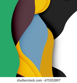 3d vector abstract background with cut shapes, business presentation, flyer template