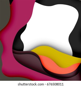 3d vector abstract background with cut shapes, business presentation, flyer template