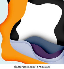 3d vector abstract background with cut shapes, business presentation, flyer template