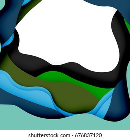 3d vector abstract background with cut shapes, business presentation, flyer template