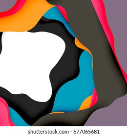 3d vector abstract background with cut shapes, business presentation, flyer template