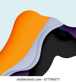 3d vector abstract background with cut shapes, business presentation, flyer template