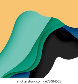 3d vector abstract background with cut shapes, business presentation, flyer template