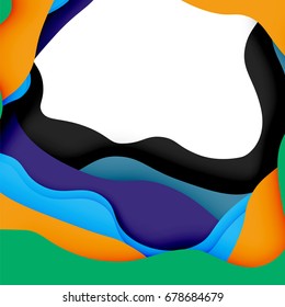 3d vector abstract background with cut shapes, business presentation, flyer template