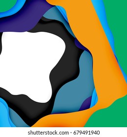 3d vector abstract background with cut shapes, business presentation, flyer template