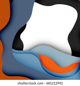 3d vector abstract background with cut shapes, business presentation, flyer template