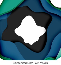 3d vector abstract background with cut shapes, business presentation, flyer template