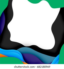 3d vector abstract background with cut shapes, business presentation, flyer template