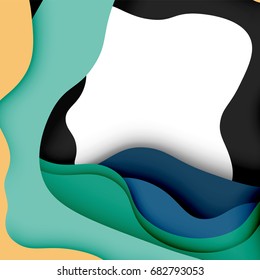 3d vector abstract background with cut shapes, business presentation, flyer template
