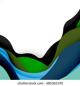 3d vector abstract background with cut shapes, business presentation, flyer template