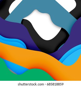 3d vector abstract background with cut shapes, business presentation, flyer template