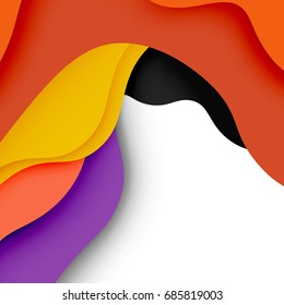 3d vector abstract background with cut shapes, business presentation, flyer template