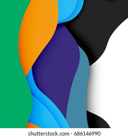 3d vector abstract background with cut shapes, business presentation, flyer template