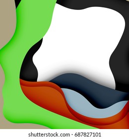 3d vector abstract background with cut shapes, business presentation, flyer template