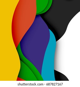 3d vector abstract background with cut shapes, business presentation, flyer template