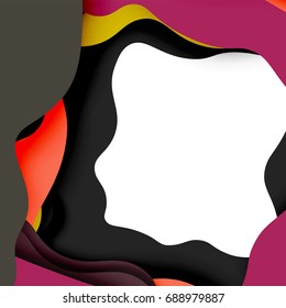3d vector abstract background with cut shapes, business presentation, flyer template