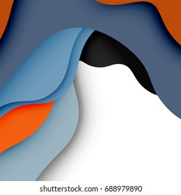 3d vector abstract background with cut shapes, business presentation, flyer template