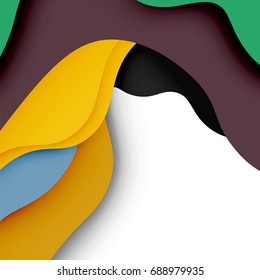 Vetor 3d abstrato fundo com formas cortadas, apresentação de negócios, modelo de folheto
