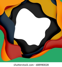 3d vector abstract background with cut shapes, business presentation, flyer template