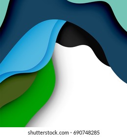 3d vector abstract background with cut shapes, business presentation, flyer template