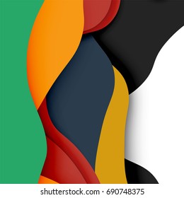 3d vector abstract background with cut shapes, business presentation, flyer template