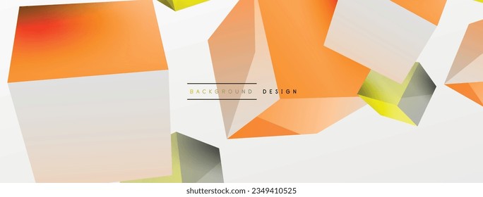 3d vector abstract background. Flying cubes composition. Trendy techno business template for wallpaper, banner, background or landing