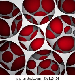 3d vector abstract background, paper layered illustration with cut out circles  