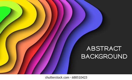 3D Vector abstract colorful wave. Wavy banners. Color geometric form. Wave paper cut. color background