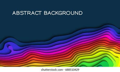 3D Vector abstract colorful wave. Wavy banners. Color geometric form. Wave paper cut. color background