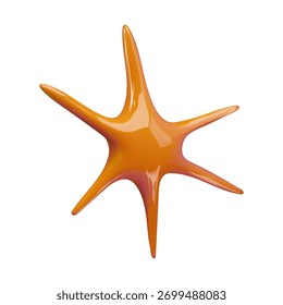 3D vector abstract orange star shape, design element