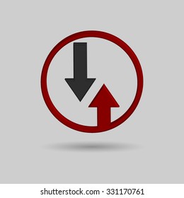 3D vector advantage of oncoming traffic icon