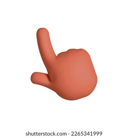 3d vector African American diversity finger touch screen or hand pointing gesture, click symbol design isolated on white background.