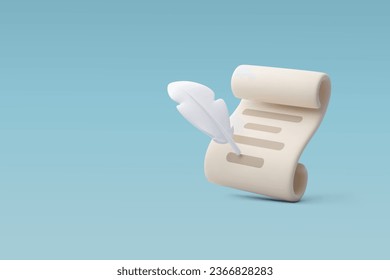 3d Acuerdo de vectores, icono de signo Documento de corte y pluma. Vector Eps 10.