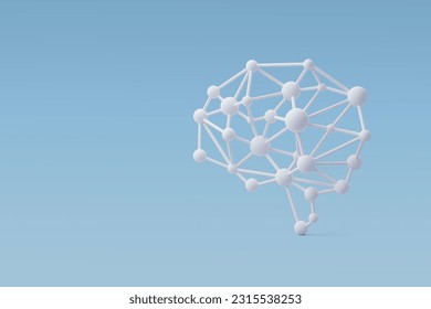 3 d Vector AI Brain, AI en ciencia y negocios, tecnología e ingeniería. Vector Eps 10.