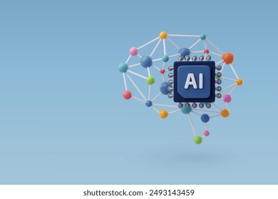 3d Vector AI NPU Chip Neural Processing Unit, AI in science and business, Technology and engineering concept. Eps 10 Vector.