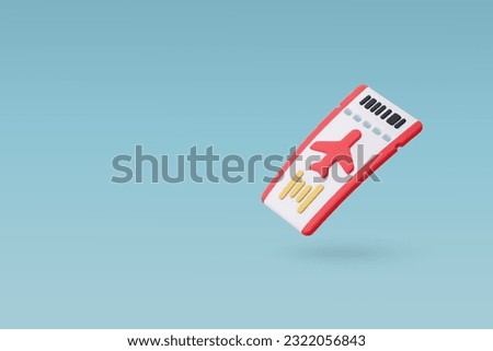 3d Vector Airline boarding pass ticket, Holiday Vacation, Travel and Transport concept. Eps 10 Vector.