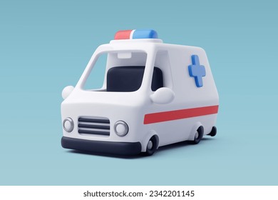 3d Vektor Ambulance Notdienst, medizinische Rettungsdienste, Gesundheitsversorgung und medizinisches Konzept. EPS10 Vektor.