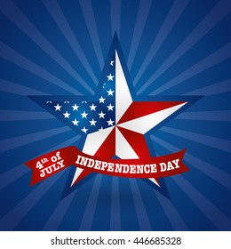 3D Vector of American flag star for 4th of July, the USA Independence Day celebration. Can be used as poster, banner or flyer design. CMYK colors, size 210 x 210 mm, 8,27 x 8,27"