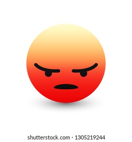 3D Vector Angry Emoticon Icon Design for Social Network Isolated on White Background. Modern Emoji