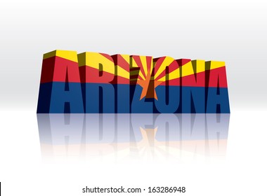 3D Vector Arizona (USA) Word Text Flag 