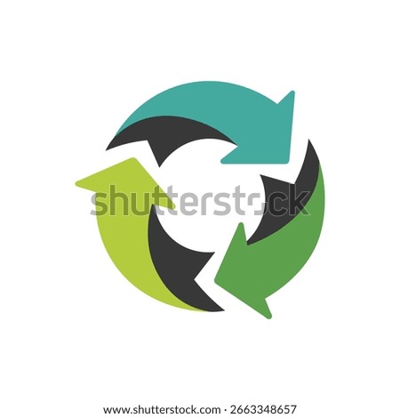 3d vector arrow recycle, earth day, environment day, ecology concept. Vector illustration of recycle or reuse icon. 