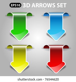 3d vector arrows set