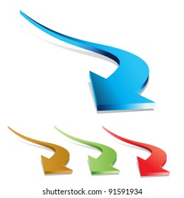 3d vector arrows set